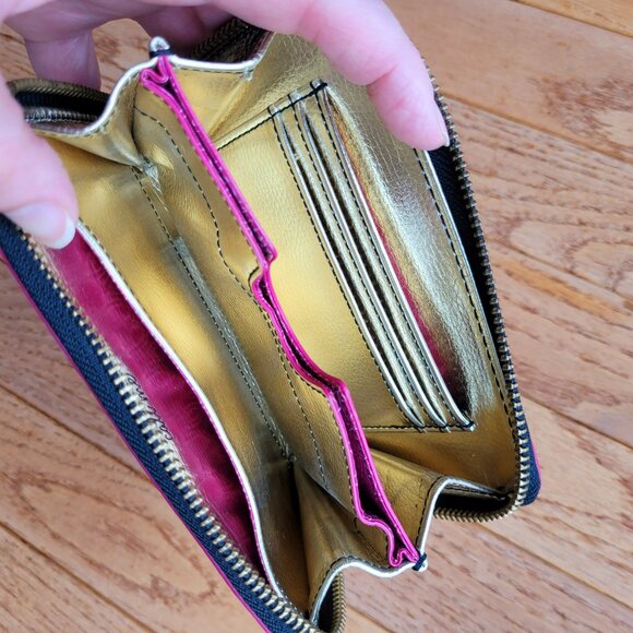 Stella & Dot Wallet Snakeskin Wristlet Full Zip - Picture 6 of 10